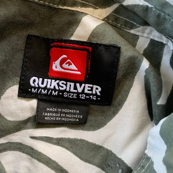 Quiksilver Boys Hawaiian Button Down Collared Top Youth Medium - Picture 4 of 4